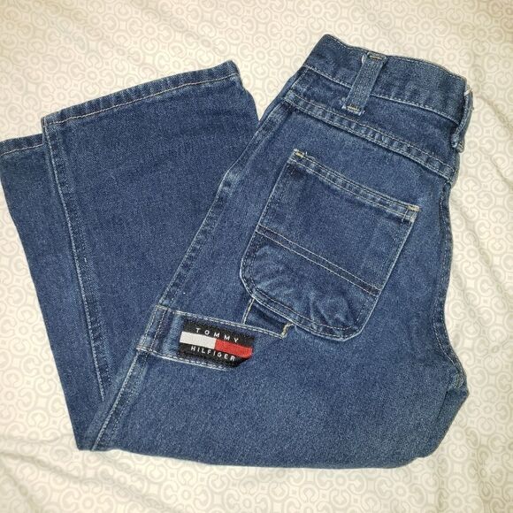 VINTAGE 90'S TOMMY HILFIGER CARPENTER PATCH JEANS SIZE 6 KIDS - Picture 3 of 6